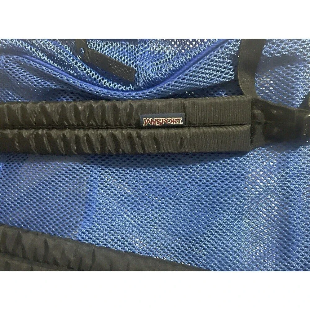 Jansport Mesh Backpack Full Size Book Bag See Through Navy Blue New JS0A2SDG